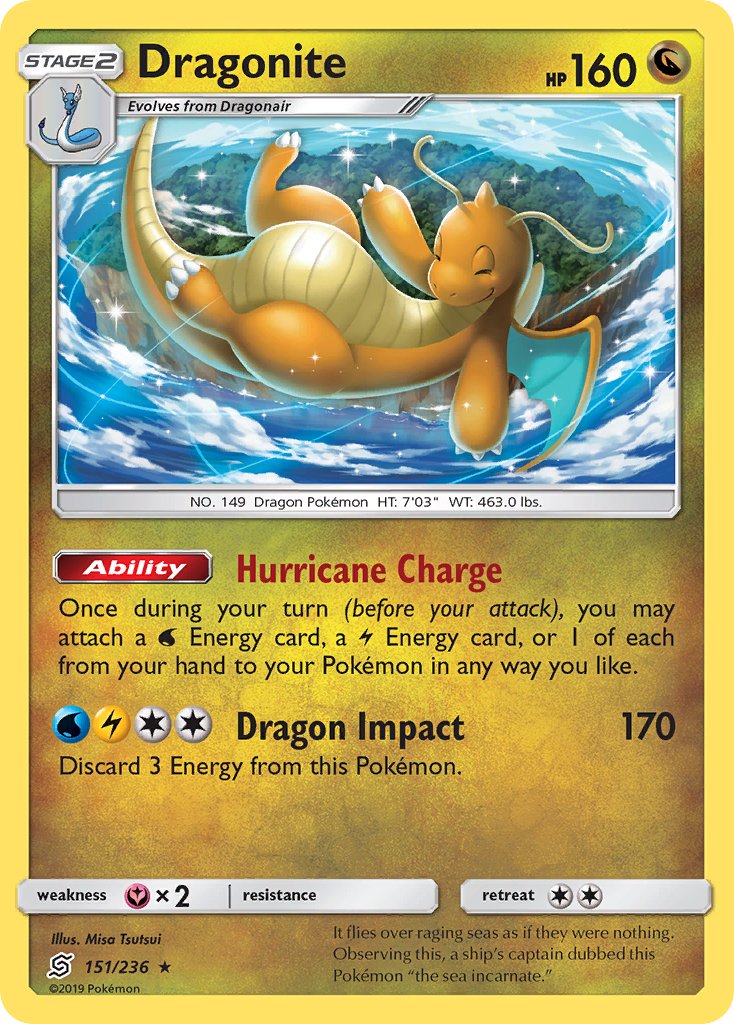 Dragonite (151/236) (Cracked Ice Holo) (Theme Deck Exclusives) [Sun & Moon: Unified Minds] | Rock City Comics