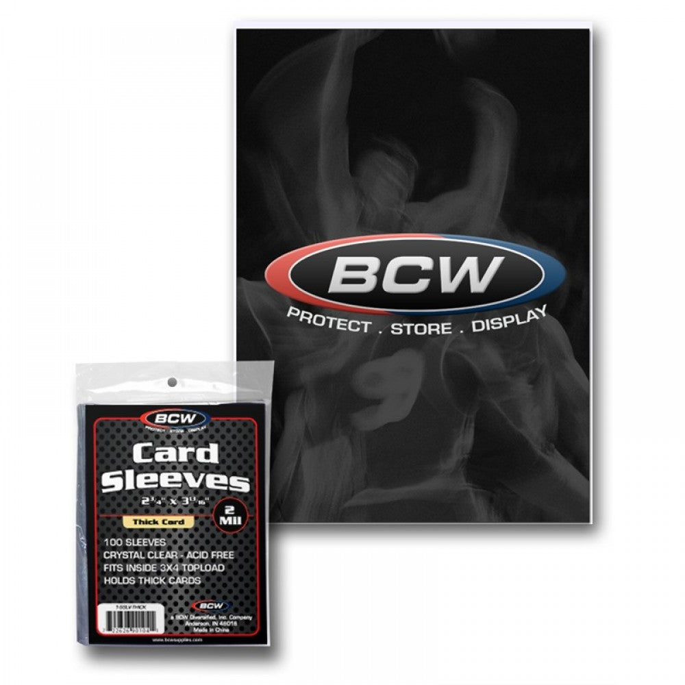 BCW Thick Trading Card Sleeves- 2 3/4 x 3 13/16 | Rock City Comics