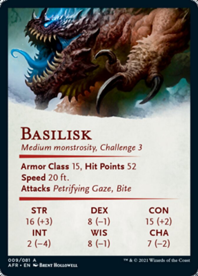 Basilisk Art Card [Dungeons & Dragons: Adventures in the Forgotten Realms Art Series] | Rock City Comics