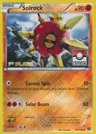 Solrock (64/146) (1st Place League Challenge Promo) [XY: Base Set] | Rock City Comics