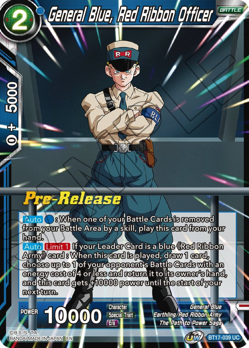 General Blue, Red Ribbon Officer (BT17-039) [Ultimate Squad Prerelease Promos] | Rock City Comics