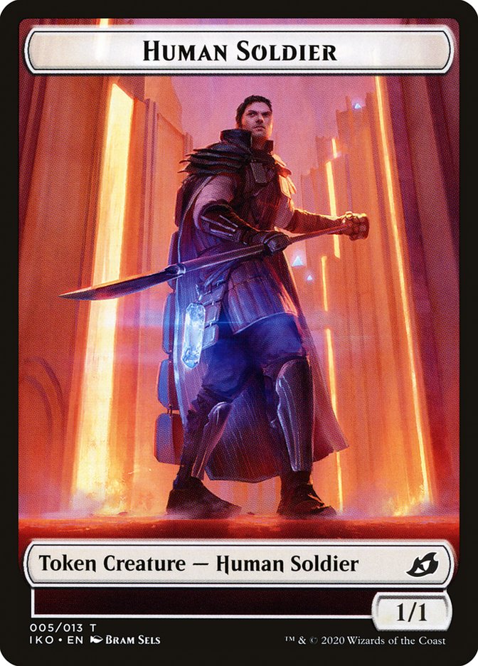 Human Soldier (005/013) [Ikoria: Lair of Behemoths Tokens] | Rock City Comics