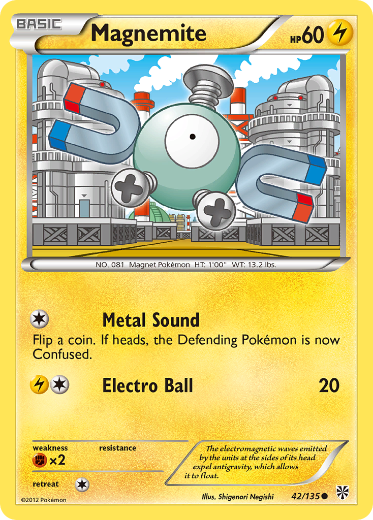 Magnemite (42/135) [Black & White: Plasma Storm] | Rock City Comics