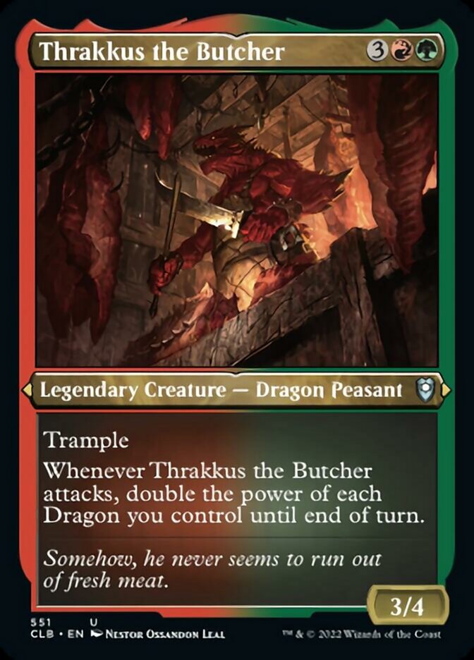 Thrakkus the Butcher (Foil Etched) [Commander Legends: Battle for Baldur's Gate] | Rock City Comics