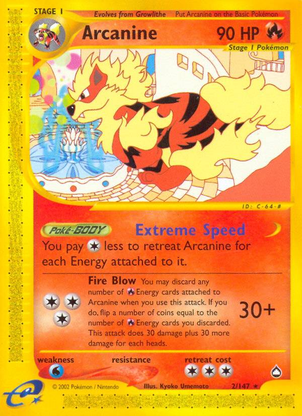 Arcanine (2/147) [Aquapolis] | Rock City Comics