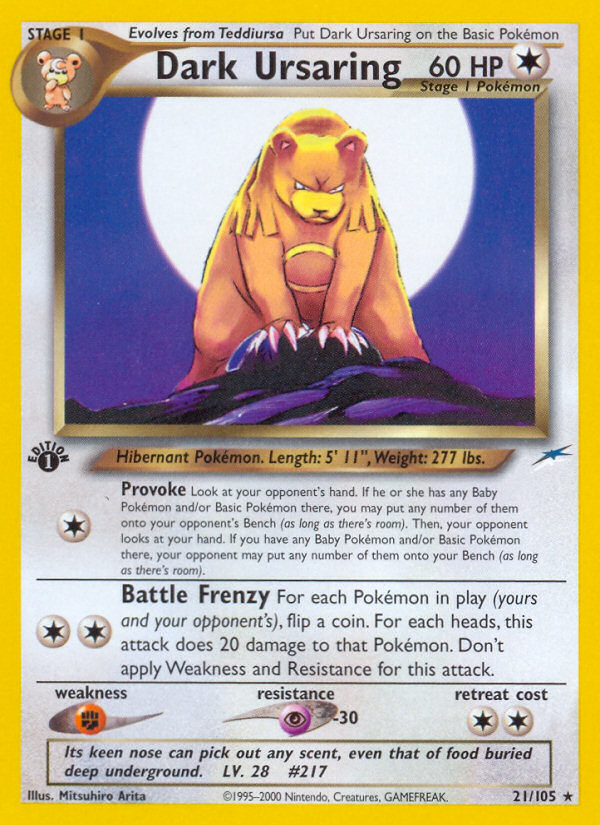 Dark Ursaring (21/105) [Neo Destiny 1st Edition] | Rock City Comics