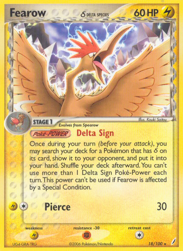 Fearow (18/100) (Delta Species) [EX: Crystal Guardians] | Rock City Comics