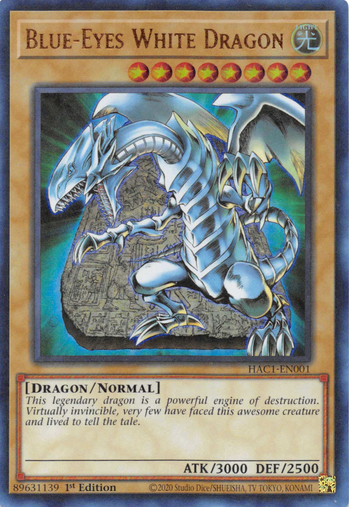 Blue-Eyes White Dragon (Duel Terminal) [HAC1-EN001] Parallel Rare | Rock City Comics