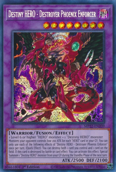 Destiny HERO - Destroyer Phoenix Enforcer [MP22-EN209] Prismatic Secret Rare | Rock City Comics