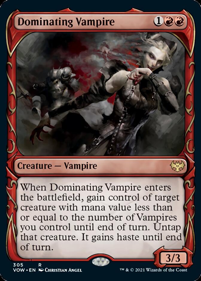 Dominating Vampire (Showcase Fang Frame) [Innistrad: Crimson Vow] | Rock City Comics