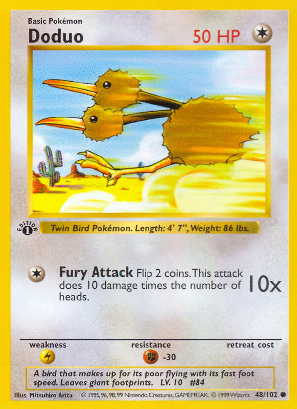 Doduo (48/102) (Shadowless) [Base Set 1st Edition] | Rock City Comics