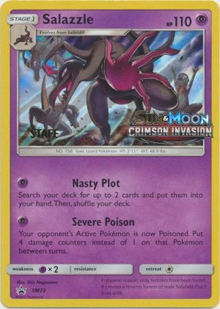 Salazzle (SM73) (Staff Prerelease Promo) [Sun & Moon: Black Star Promos] | Rock City Comics