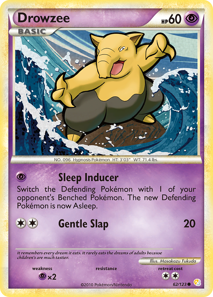 Drowzee (62/123) [HeartGold & SoulSilver: Base Set] | Rock City Comics