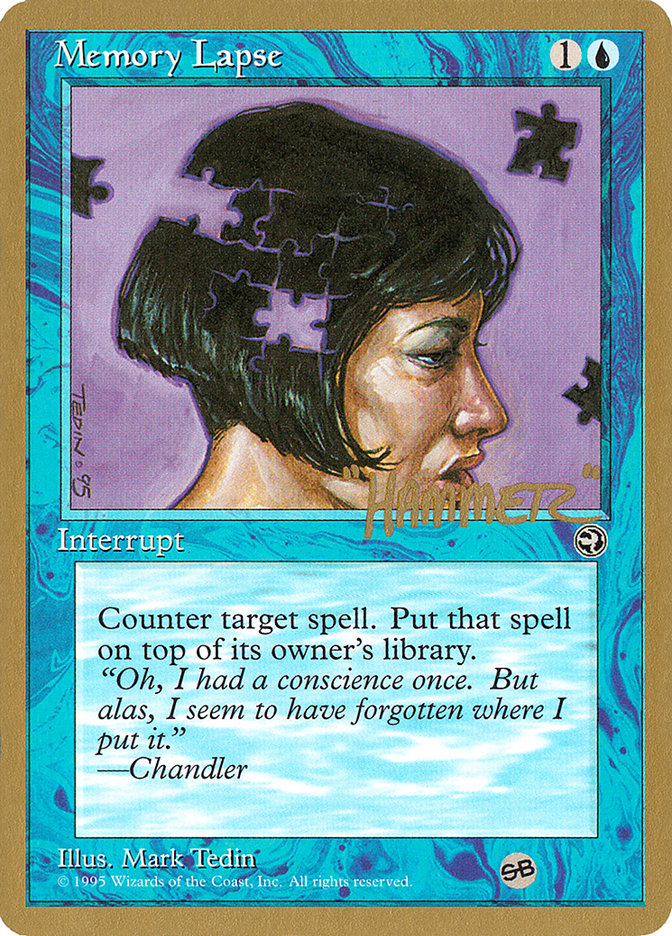 Memory Lapse (Jigsaw) (Shawn "Hammer" Regnier) (SB) [Pro Tour Collector Set] | Rock City Comics