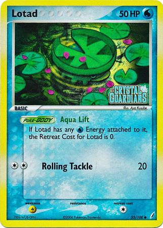 Lotad (55/100) (Stamped) [EX: Crystal Guardians] | Rock City Comics