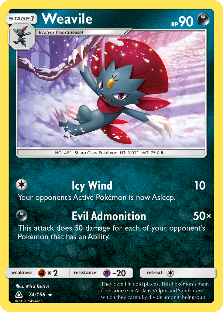 Weavile (74/156) [Sun & Moon: Ultra Prism] | Rock City Comics