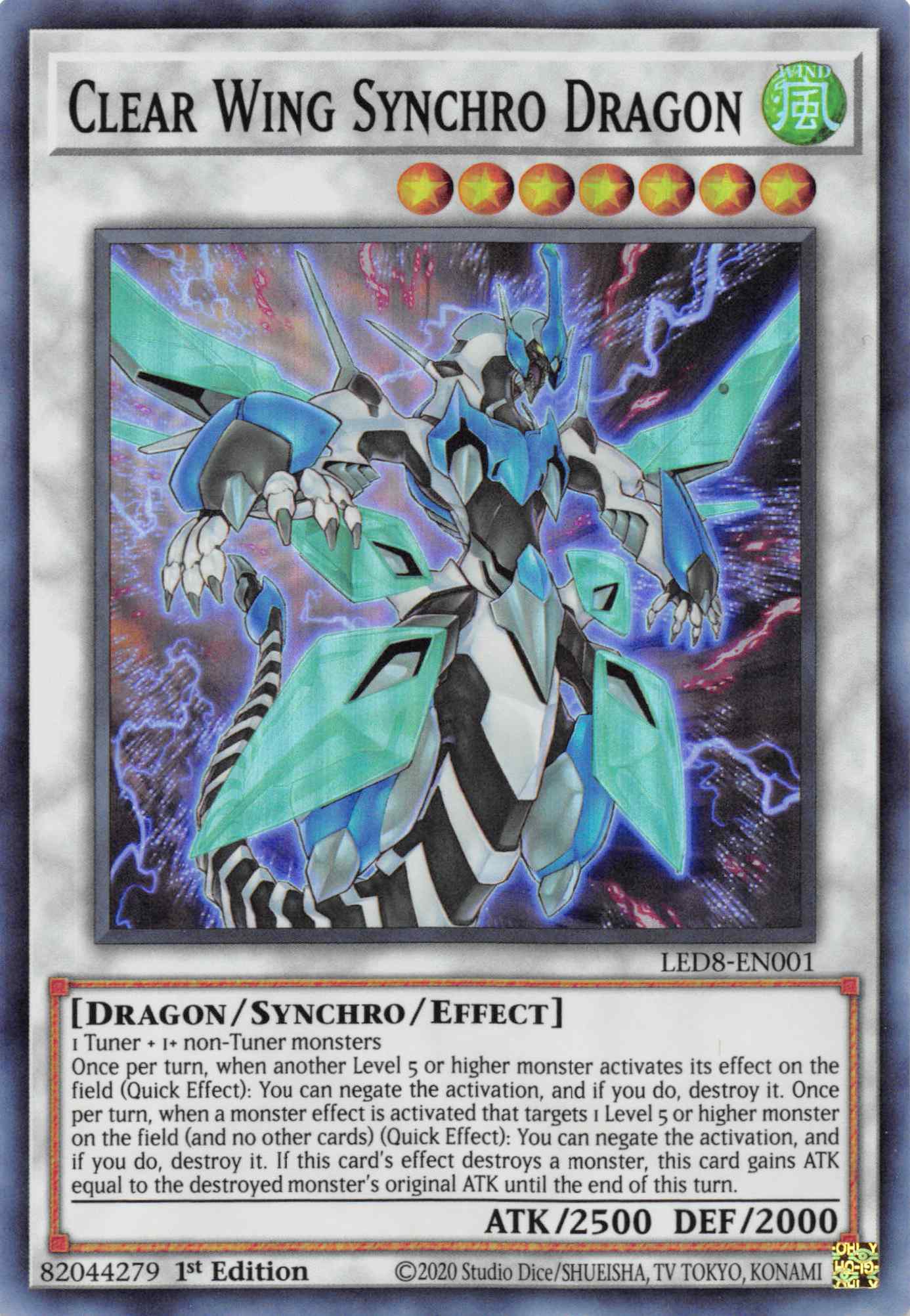 Clear Wing Synchro Dragon [LED8-EN001] Super Rare | Rock City Comics