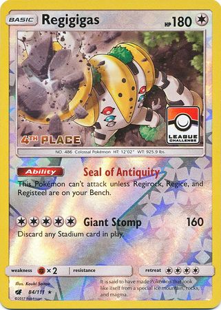 Regigigas (84/111) (League Promo 4th Place) [Sun & Moon: Crimson Invasion] | Rock City Comics