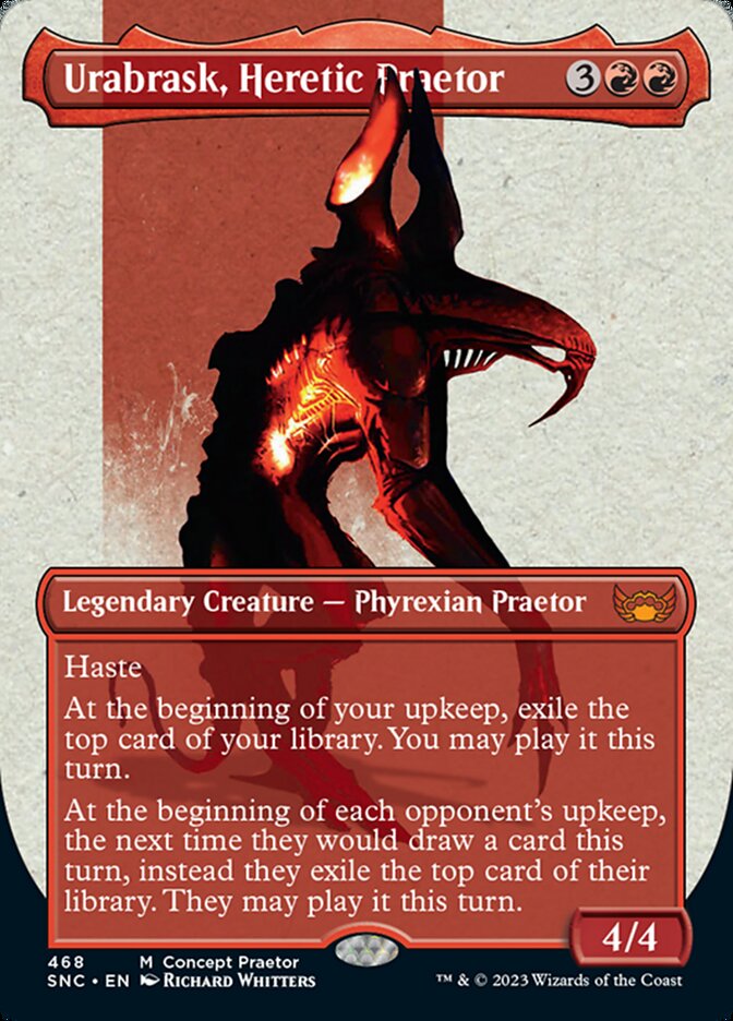 Urabrask, Heretic Praetor (Borderless Concept Praetors) [Phyrexia: All Will Be One] | Rock City Comics