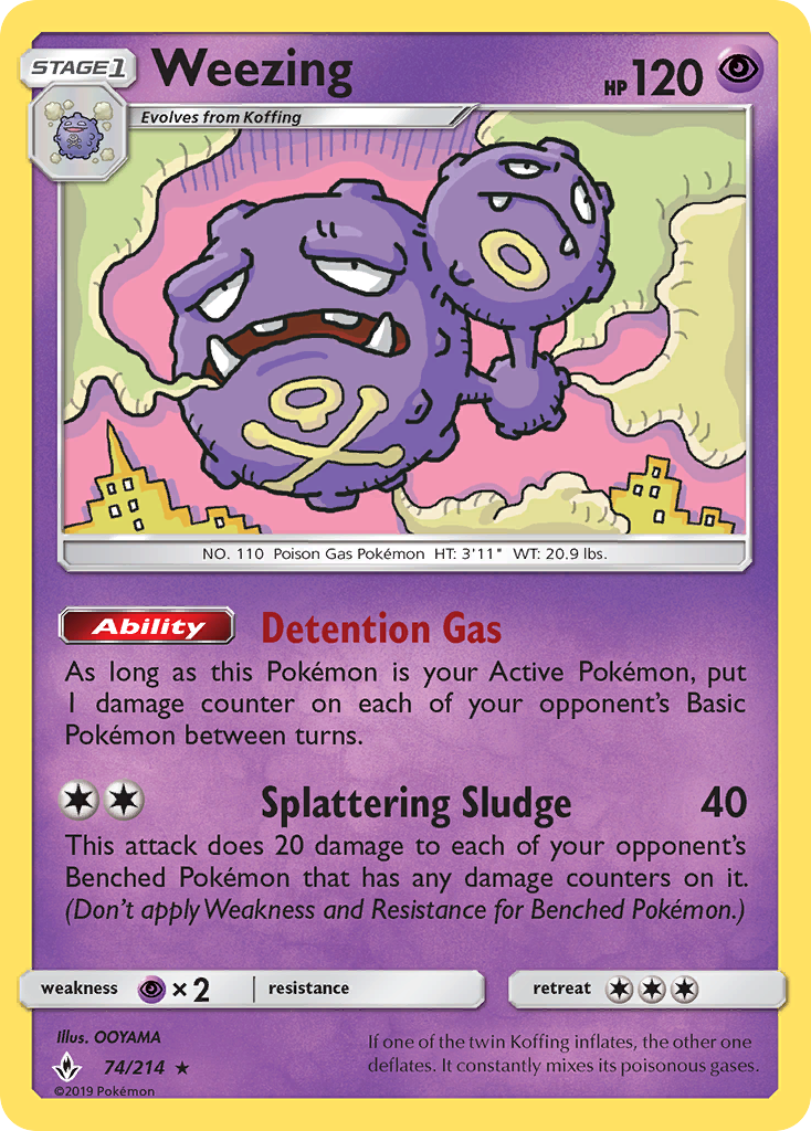 Weezing (74/214) [Sun & Moon: Unbroken Bonds] | Rock City Comics