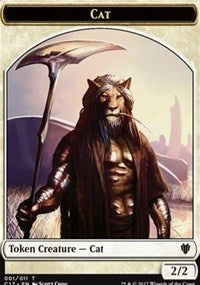 Cat (001) // Cat Warrior (008) Double-sided Token [Commander 2017 Tokens] | Rock City Comics