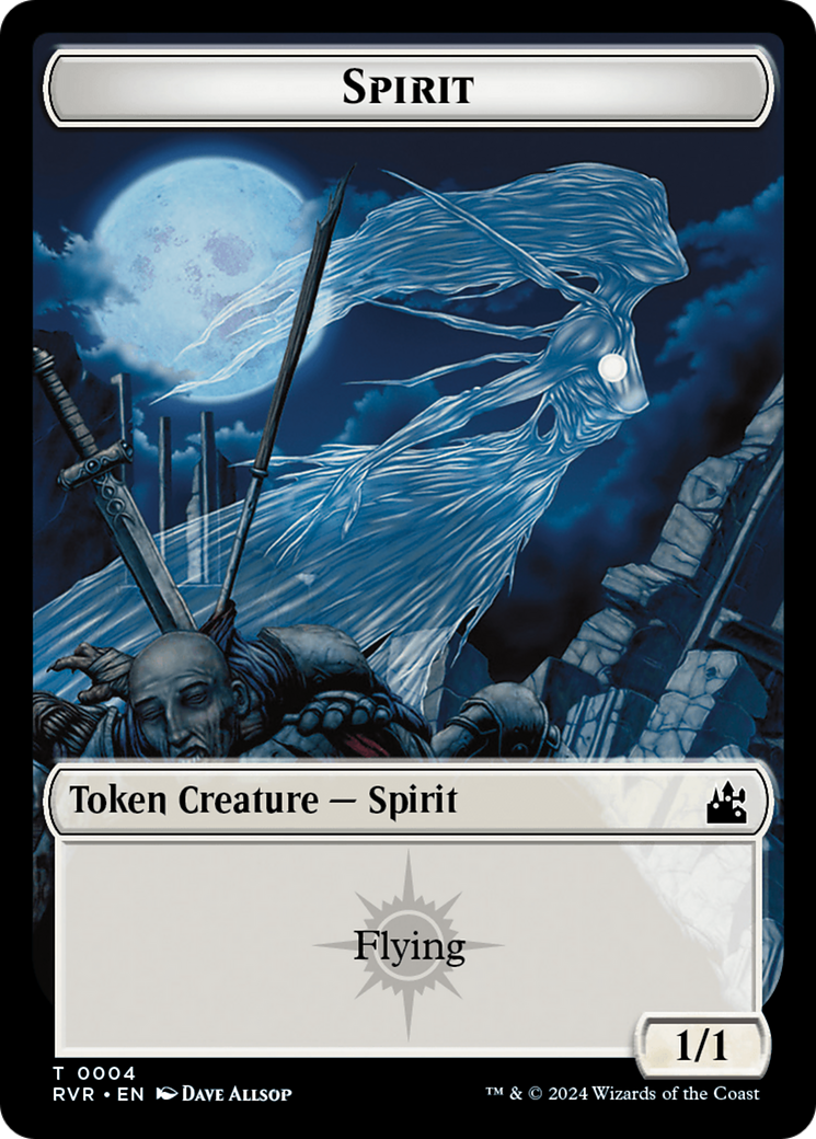 Spirit (0018) // Spirit (0004) Double-Sided Token [Ravnica Remastered Tokens] | Rock City Comics