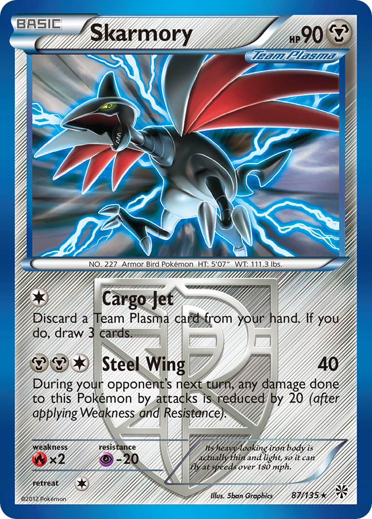 Skarmory (87/135) [Black & White: Plasma Storm] | Rock City Comics