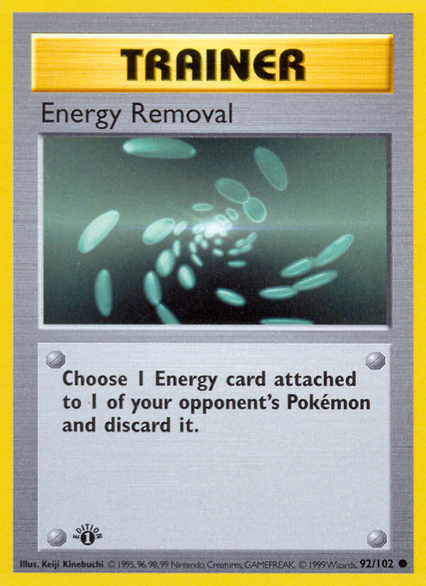 Energy Removal (92/102) (Shadowless) [Base Set 1st Edition] | Rock City Comics