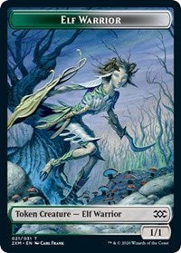 Elf Warrior // Plant Double-sided Token [Double Masters Tokens] | Rock City Comics