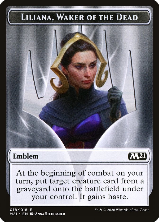 Liliana, Waker of the Dead Emblem [Core Set 2021 Tokens] | Rock City Comics