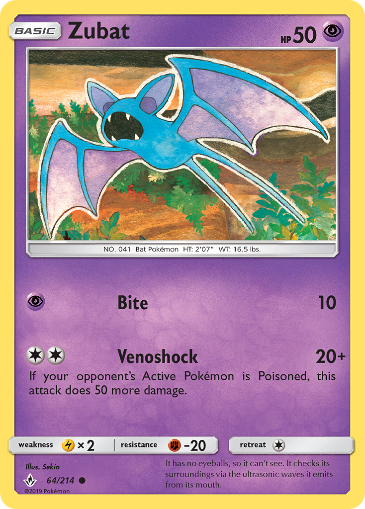 Zubat (64/214) [Sun & Moon: Unbroken Bonds] | Rock City Comics