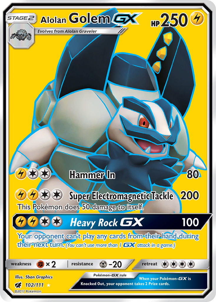 Alolan Golem GX (102/111) [Sun & Moon: Crimson Invasion] | Rock City Comics