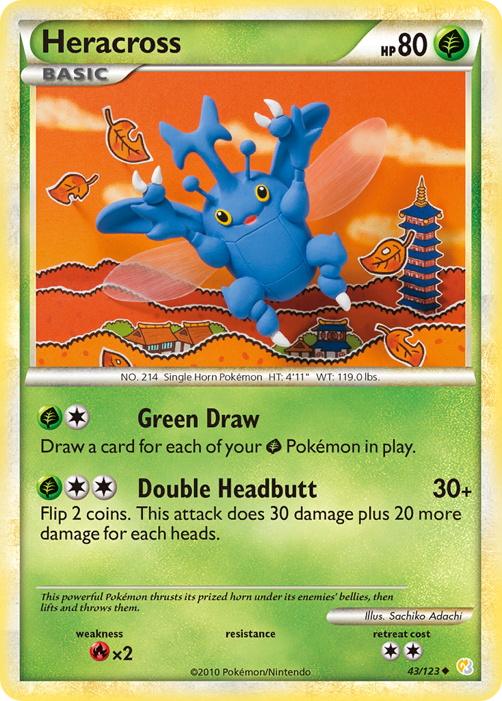 Heracross (43/123) [HeartGold & SoulSilver: Base Set] | Rock City Comics