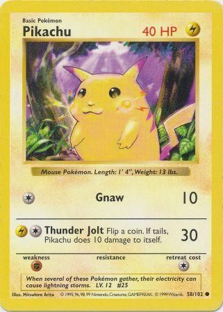 Pikachu (58/102) [Base Set Shadowless Unlimited] | Rock City Comics