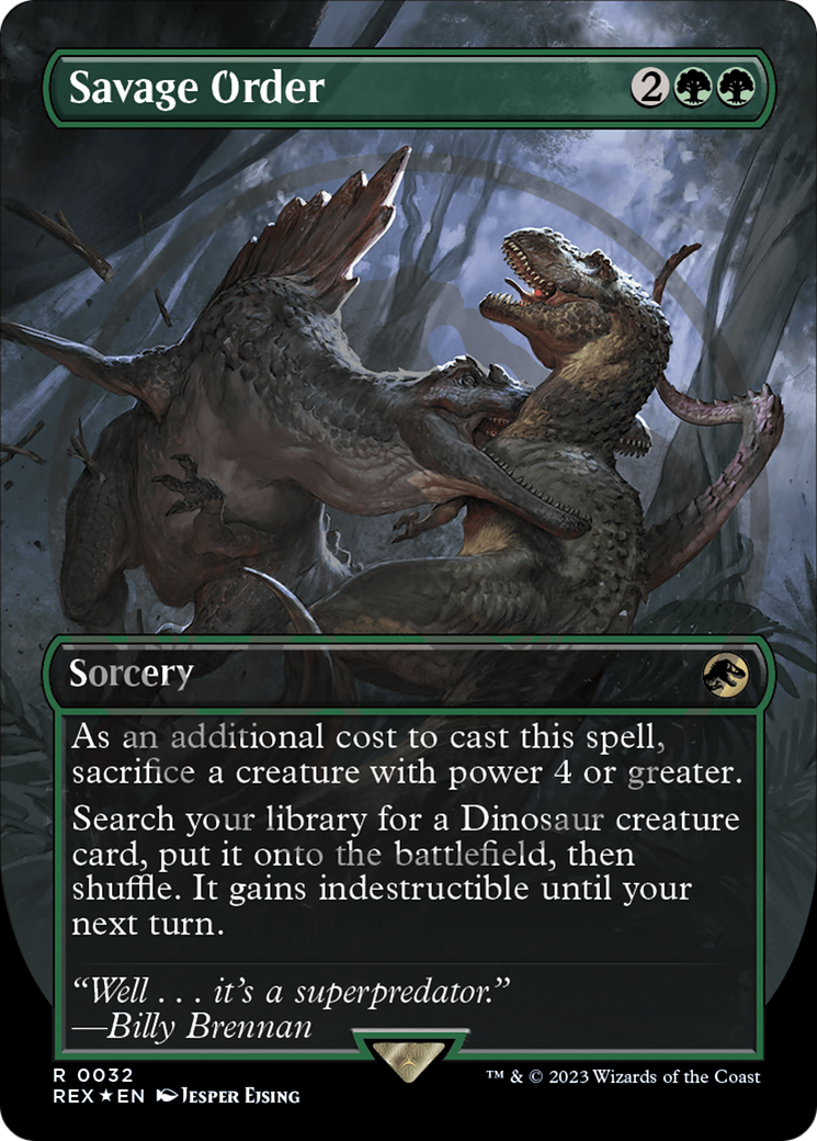 Savage Order Emblem (Borderless) [Jurassic World Collection Tokens] | Rock City Comics