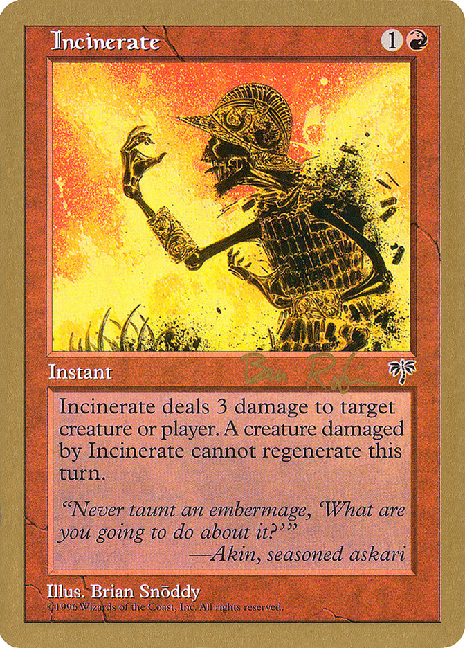 Incinerate (Ben Rubin) [World Championship Decks 1998] | Rock City Comics