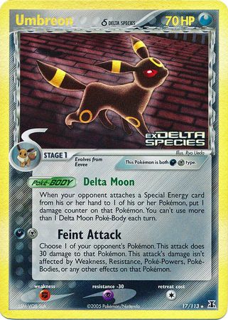 Umbreon (17/113) (Delta Species) (Stamped) [EX: Delta Species] | Rock City Comics