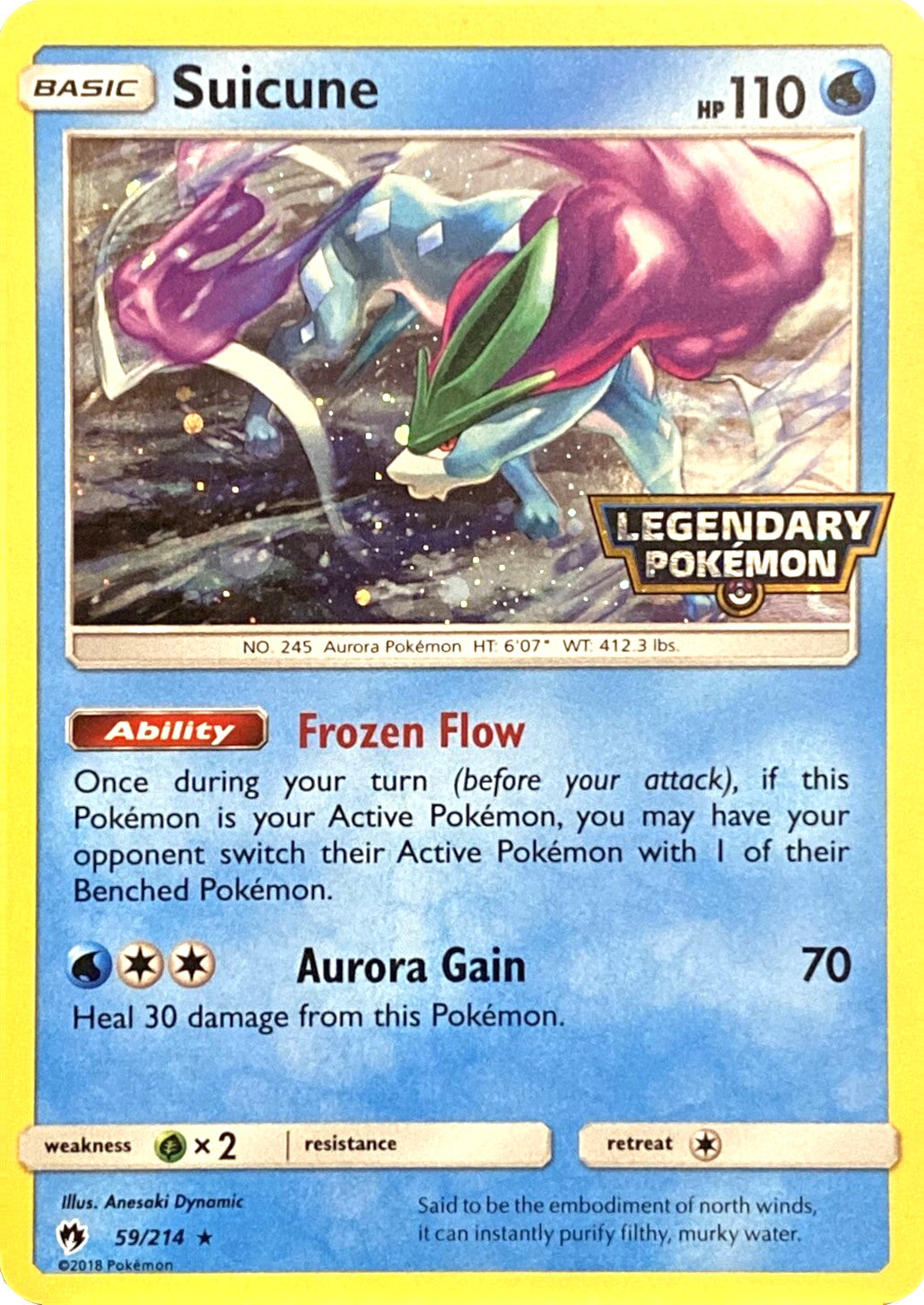 Suicune (59/214) (Legendary Pokemon Stamped) [Sun & Moon: Lost Thunder] | Rock City Comics