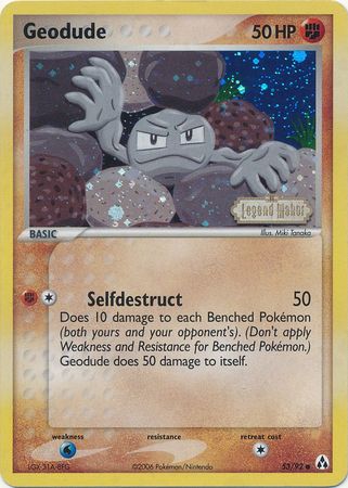 Geodude (53/92) (Stamped) [EX: Legend Maker] | Rock City Comics