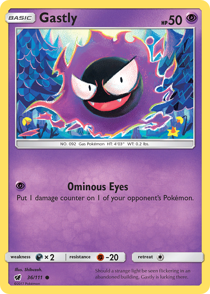 Gastly (36/111) [Sun & Moon: Crimson Invasion] | Rock City Comics