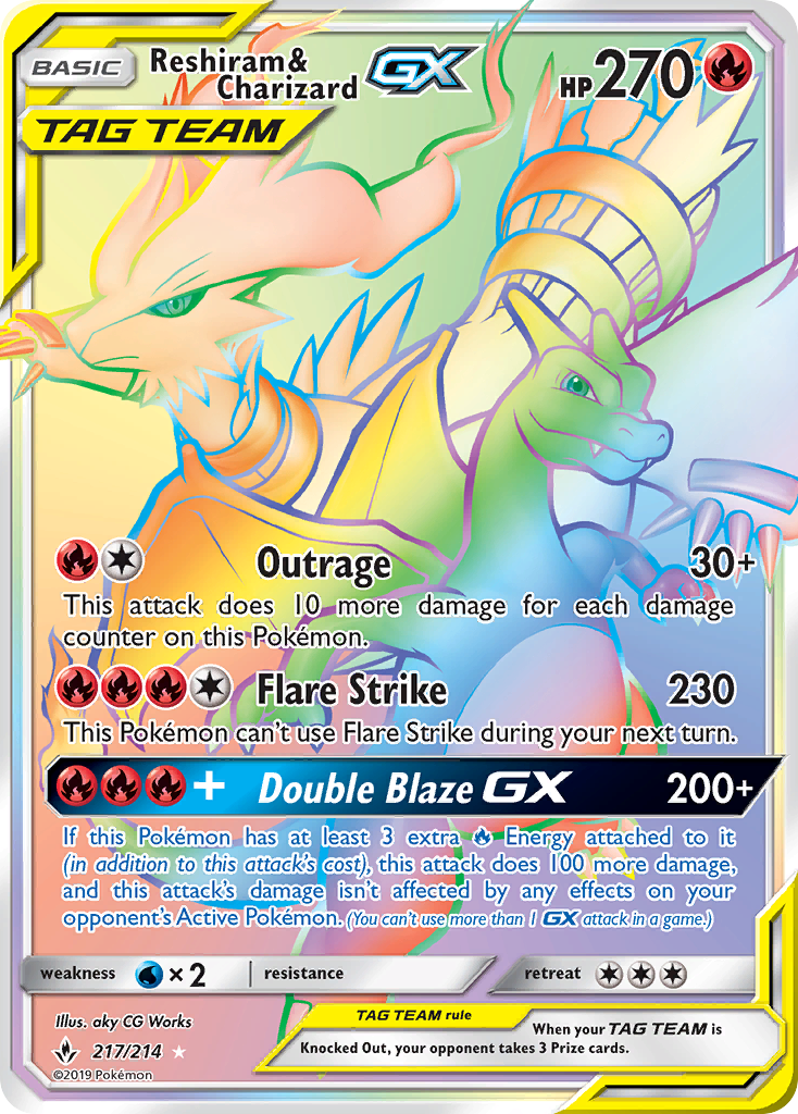 Reshiram & Charizard GX (217/214) [Sun & Moon: Unbroken Bonds] | Rock City Comics