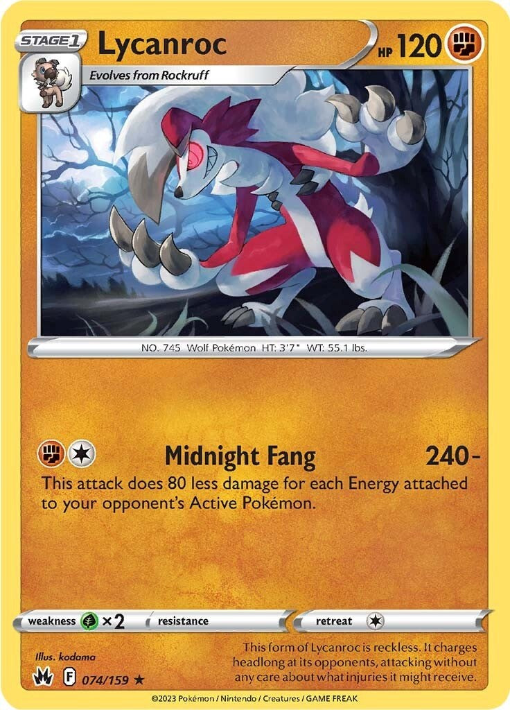 Lycanroc (074/159) [Sword & Shield: Crown Zenith] | Rock City Comics