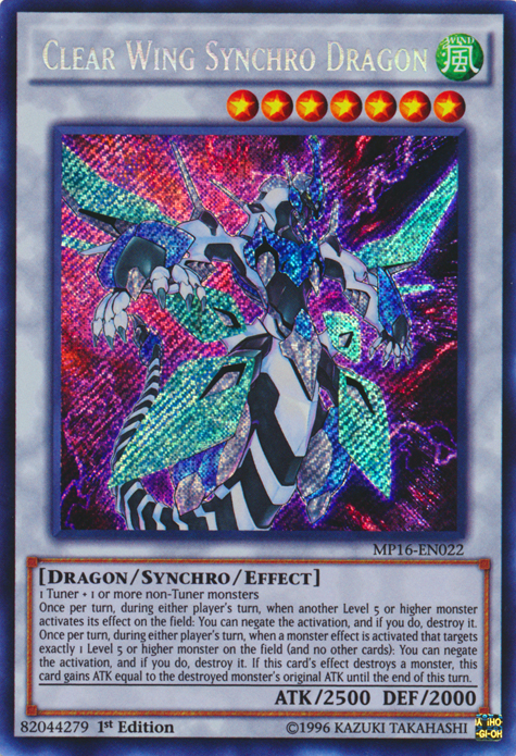 Clear Wing Synchro Dragon [MP16-EN022] Secret Rare | Rock City Comics