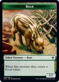 Boar // Food (15) Double-sided Token [Throne of Eldraine Tokens] | Rock City Comics