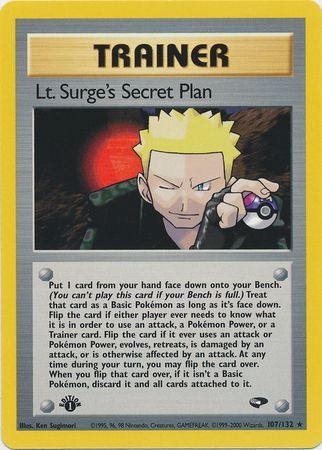 Lt. Surge's Secret Plan (107/132) [Gym Challenge 1st Edition] | Rock City Comics