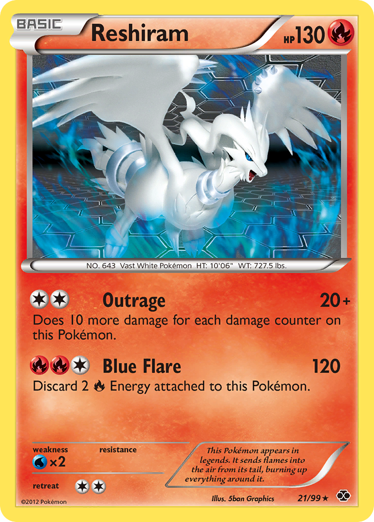 Reshiram (21/99) [Black & White: Next Destinies] | Rock City Comics