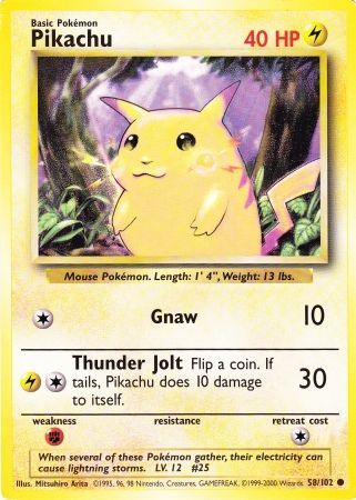 Pikachu (58/102) (Jumbo Card) [Base Set Unlimited] | Rock City Comics