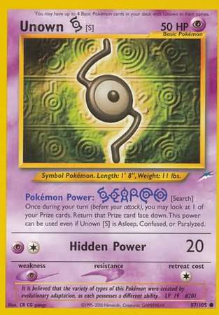 Unown [S] (87/105) [Neo Destiny Unlimited] | Rock City Comics