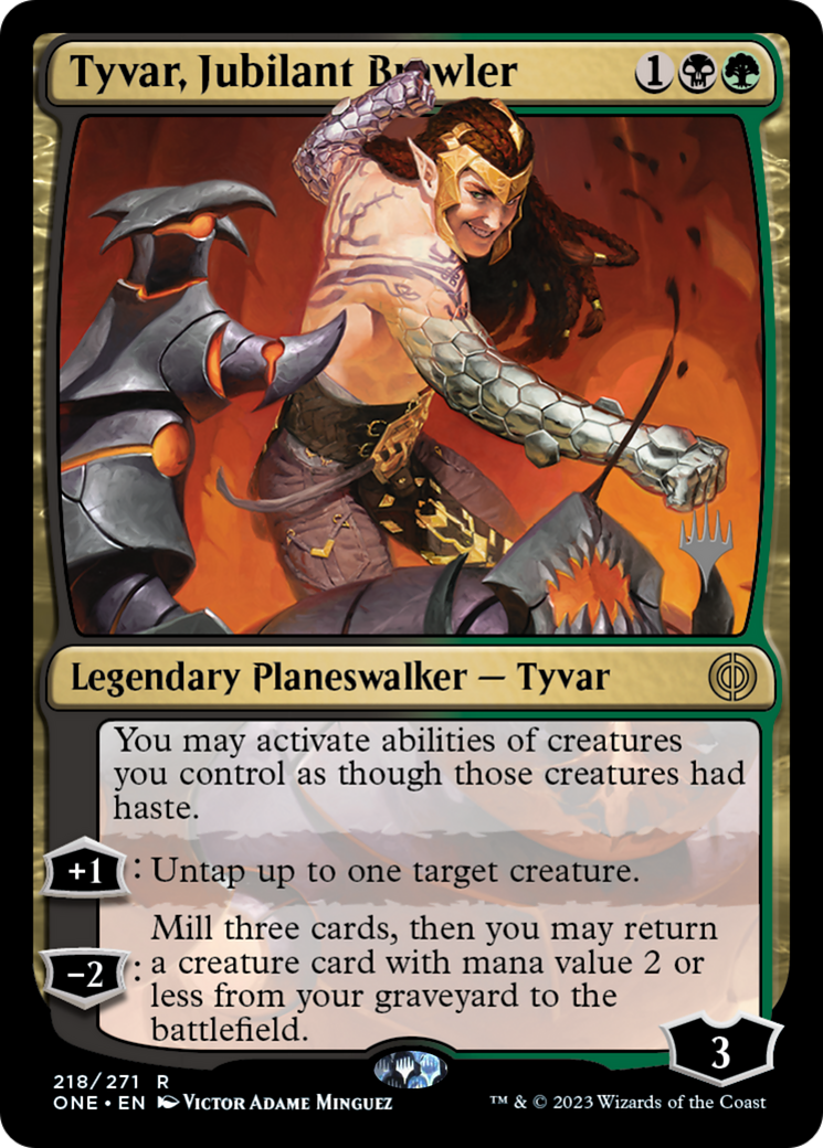 Tyvar, Jubilant Brawler (Promo Pack) [Phyrexia: All Will Be One Promos] | Rock City Comics