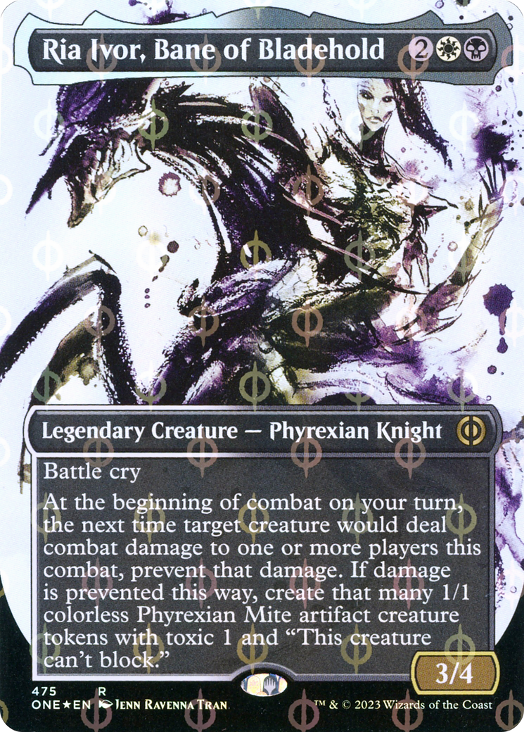 Ria Ivor, Bane of Bladehold (Borderless Ichor Step-and-Compleat Foil) [Phyrexia: All Will Be One] | Rock City Comics